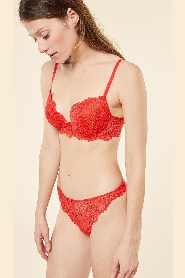 ETAM - חזיית תחרה בריפוד קל SUCCESS כתומה - MASHBIR//365