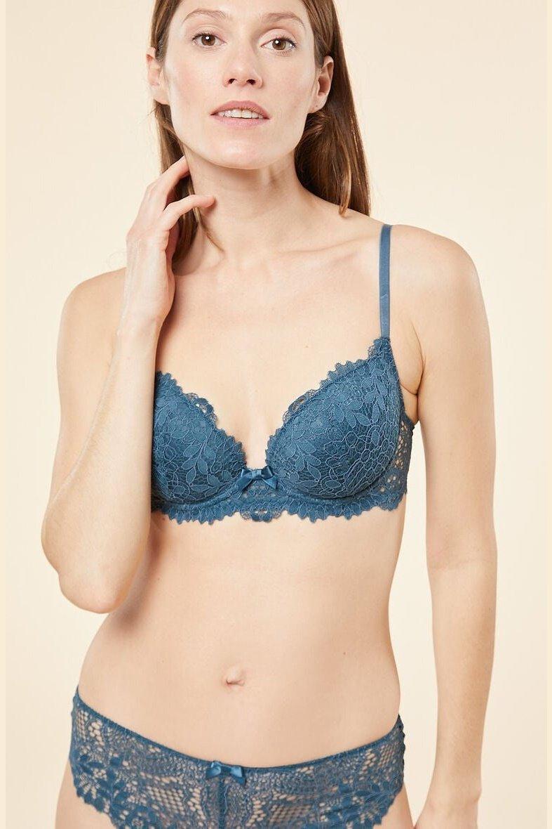 ETAM - חזיית תחרה בריפוד קל SUCCESS כחול פטרול - MASHBIR//365