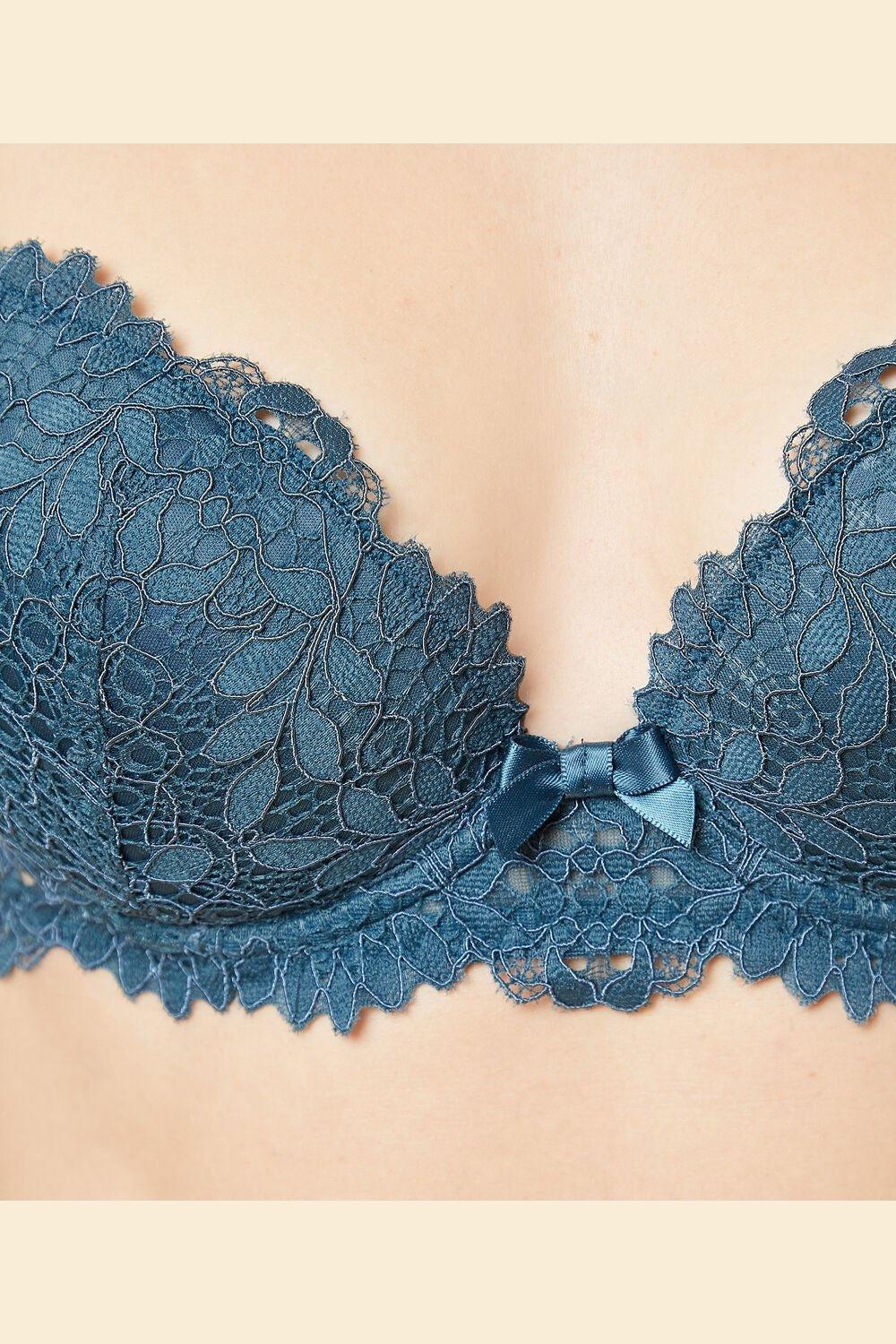 ETAM - חזיית תחרה בריפוד קל SUCCESS כחול פטרול - MASHBIR//365