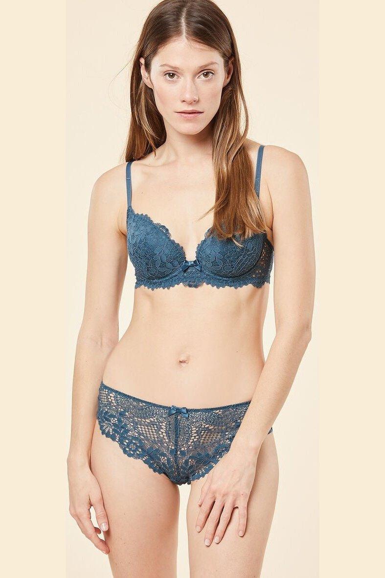 ETAM - חזיית תחרה בריפוד קל SUCCESS כחול פטרול - MASHBIR//365