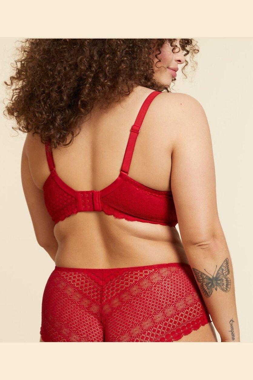 ETAM - חזיית תחרה ללא ריפוד CHERIE CHERIE אדומה - MASHBIR//365