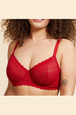 ETAM - חזיית תחרה ללא ריפוד CHERIE CHERIE אדומה - MASHBIR//365