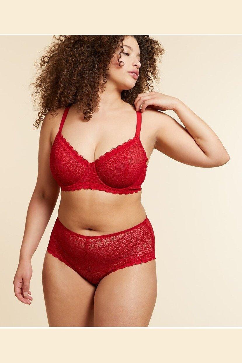 ETAM - חזיית תחרה ללא ריפוד CHERIE CHERIE אדומה - MASHBIR//365