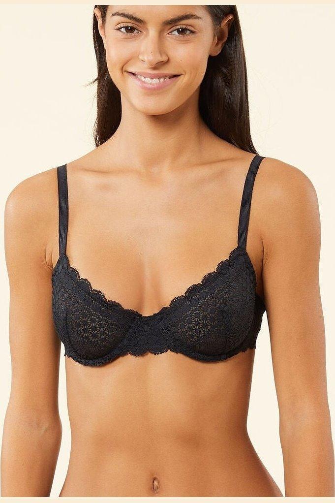 ETAM - חזיית תחרה ללא ריפוד CHERIE CHERIE שחורה - MASHBIR//365