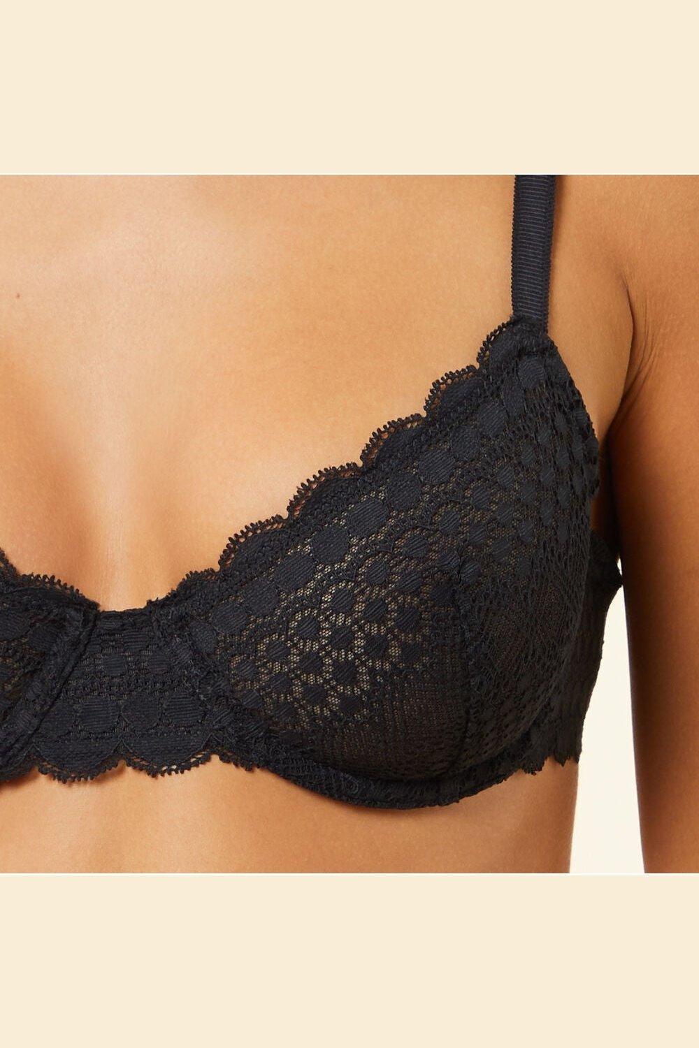 ETAM - חזיית תחרה ללא ריפוד CHERIE CHERIE שחורה - MASHBIR//365