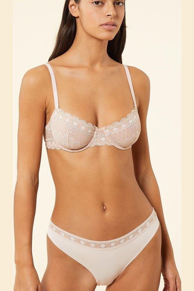 ETAM - חזיית תחרה ללא ריפוד CHERIE CHERIE ורוד פודרה - MASHBIR//365