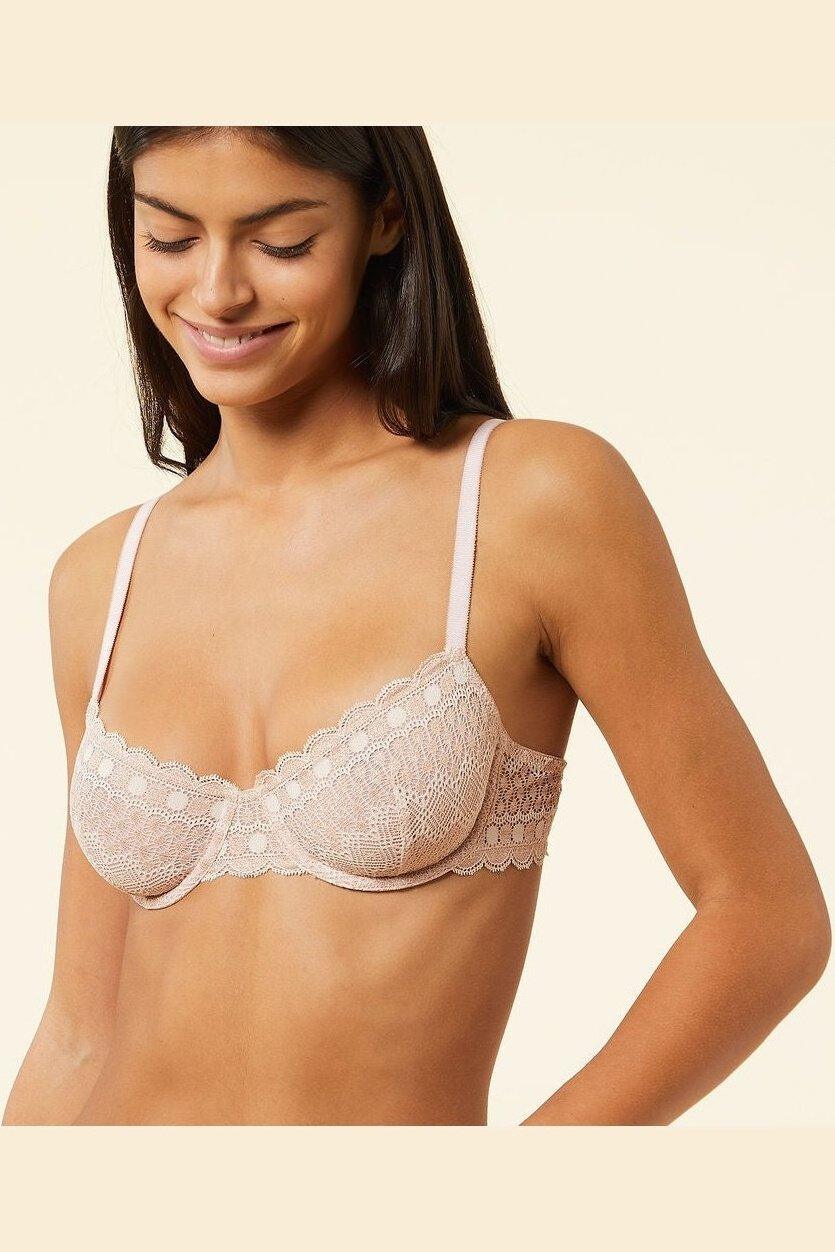 ETAM - חזיית תחרה ללא ריפוד CHERIE CHERIE ורוד פודרה - MASHBIR//365