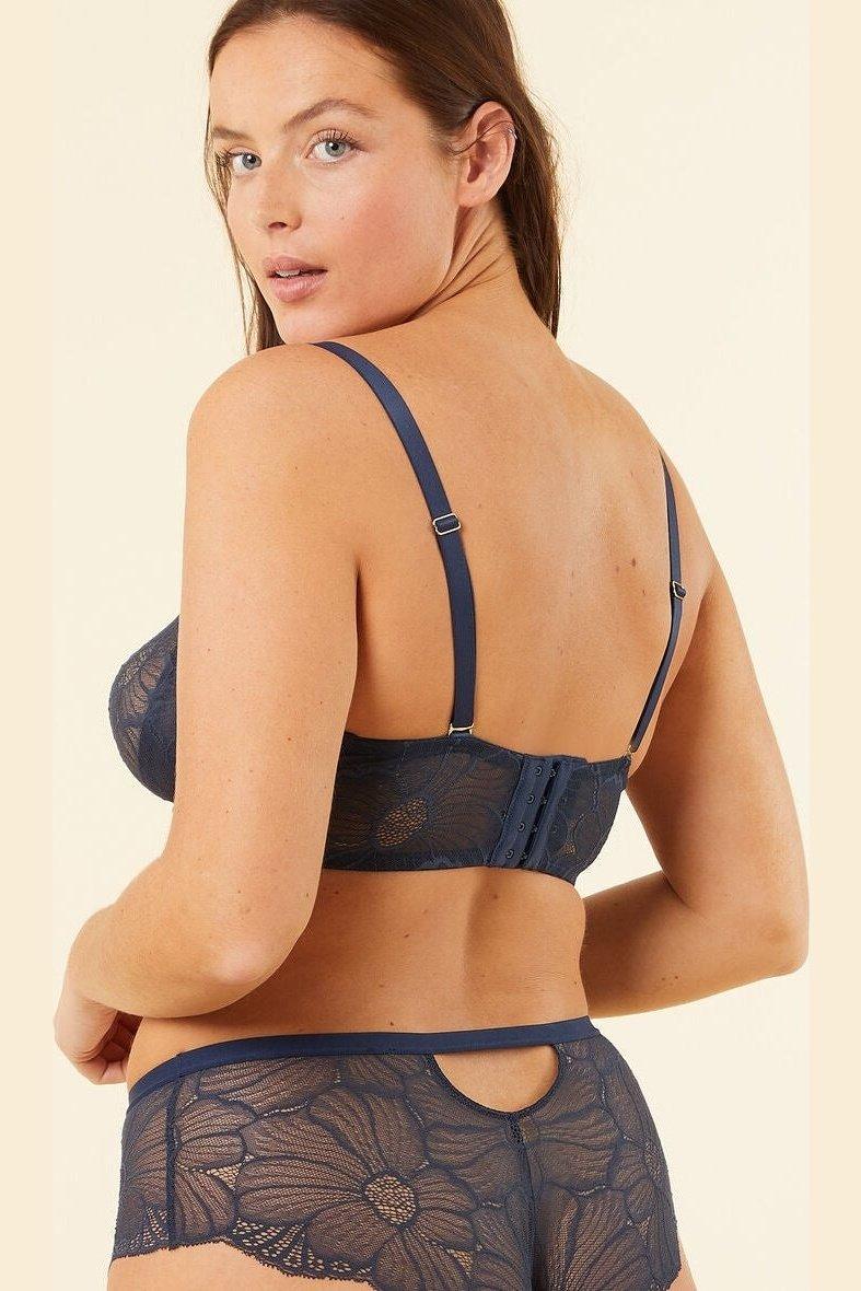 ETAM - חזיית תחרה ללא ריפוד FLEXI LACE BALCONNET נייבי - MASHBIR//365