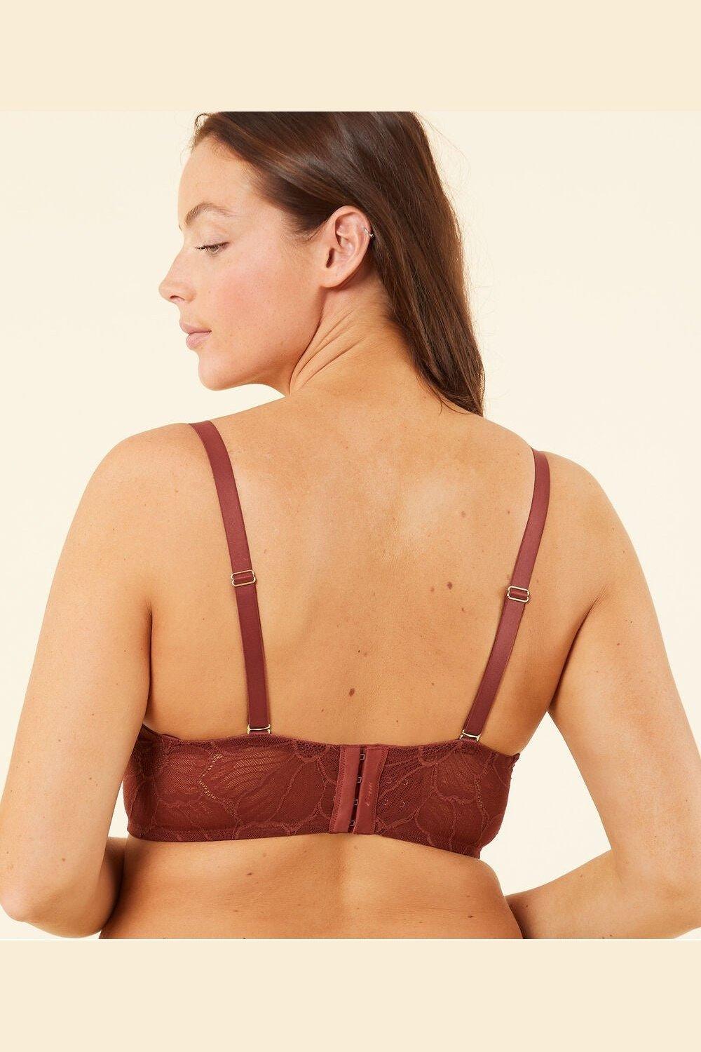 ETAM - חזיית תחרה ללא ריפוד FLEXI LACE BALCONNET טרקוטה - MASHBIR//365