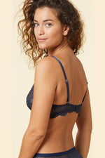 ETAM - חזיית תחרה ללא ריפוד FLEXI LACE נייבי - MASHBIR//365