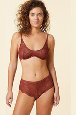 ETAM - חזיית תחרה ללא ריפוד FLEXI LACE טרקוטה - MASHBIR//365