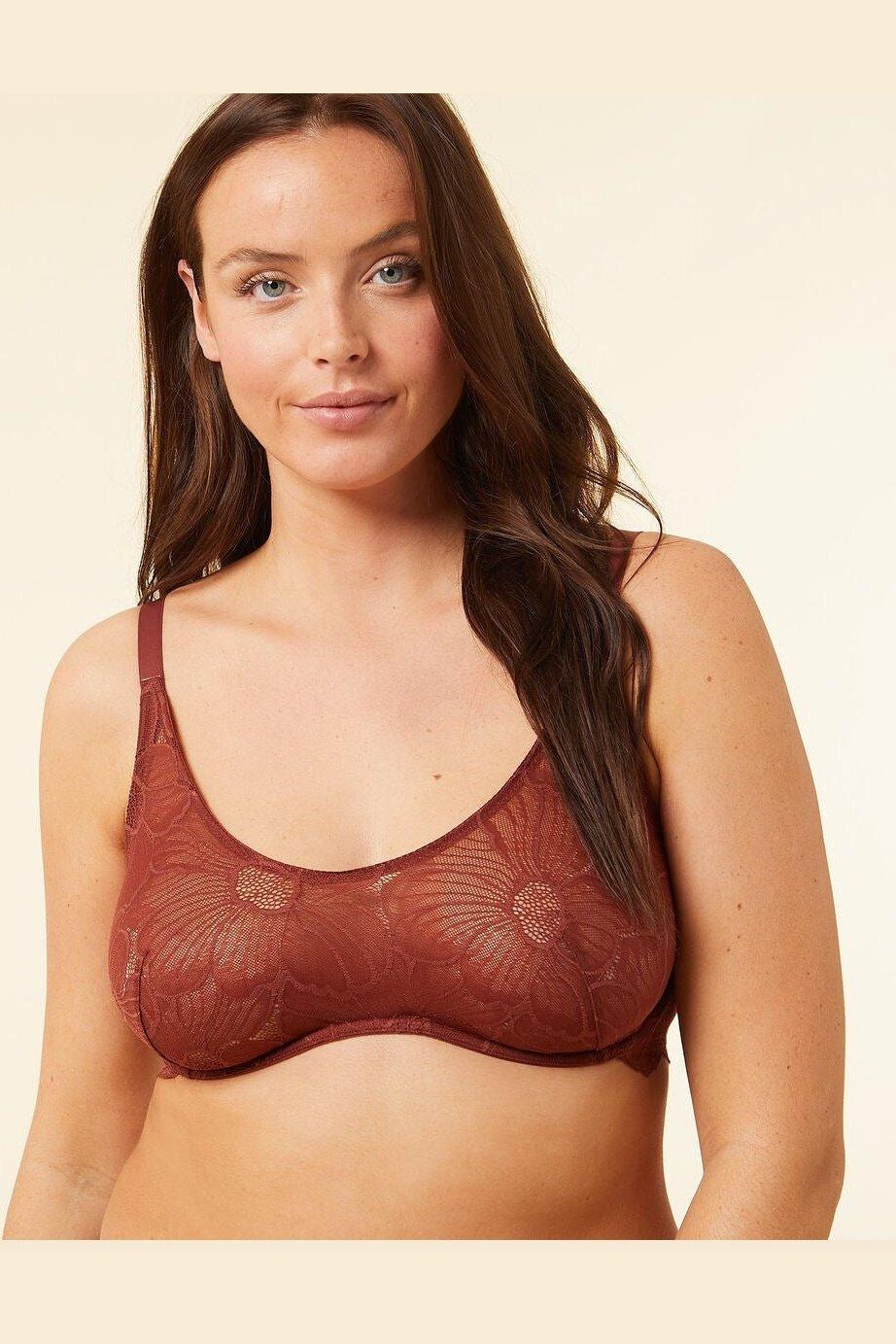 ETAM - חזיית תחרה ללא ריפוד FLEXI LACE טרקוטה - MASHBIR//365