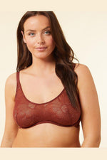 ETAM - חזיית תחרה ללא ריפוד FLEXI LACE טרקוטה - MASHBIR//365