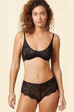 ETAM - חזיית תחרה ללא ריפוד FLEXI LACE שחורה - MASHBIR//365