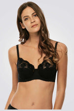 LOVABLE - חזיית תחרה ללא ריפוד לחזה גדול בצבע שחור - MASHBIR//365