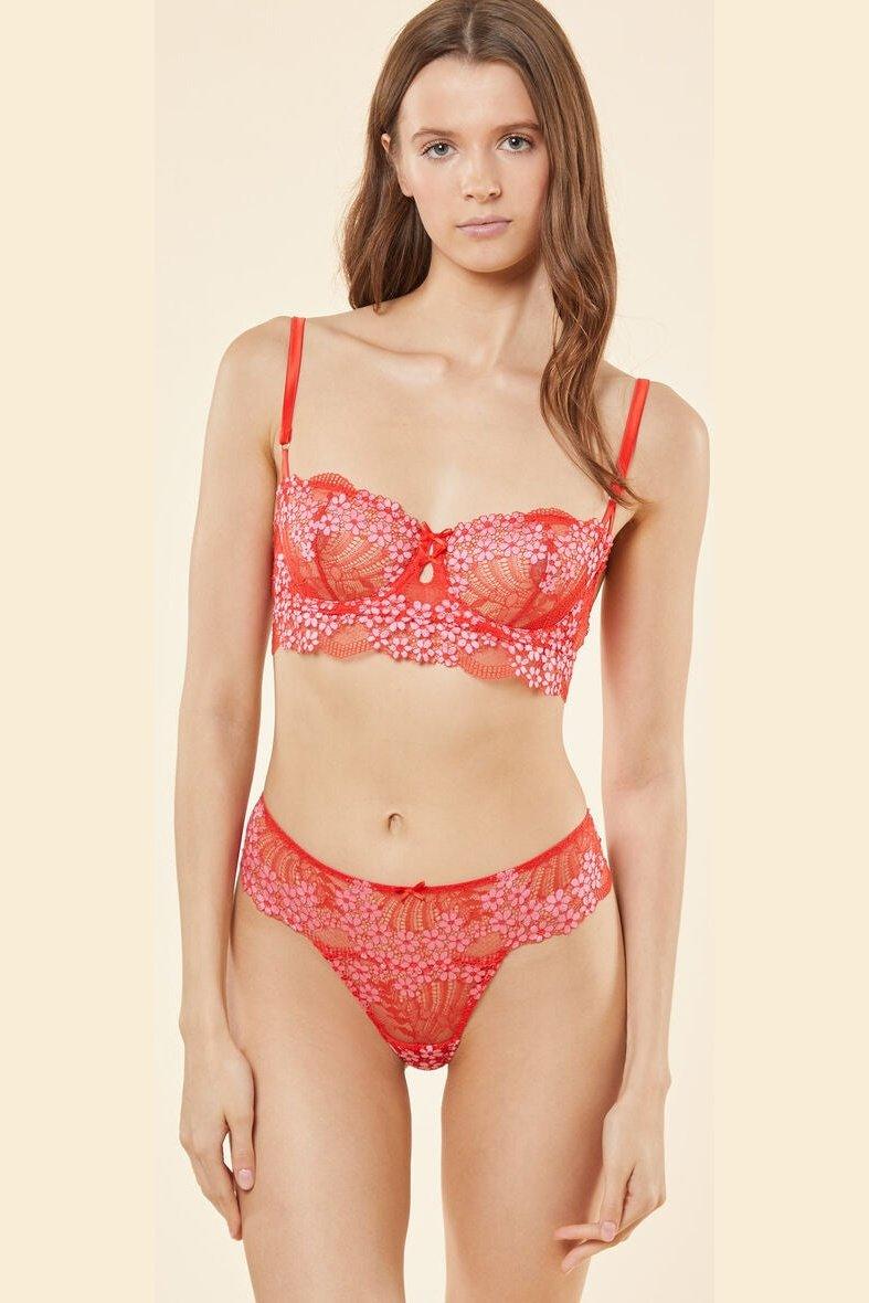 ETAM - חזיית תחרה ללא ריפוד SOMPTUEUSE BALCONNET אדומה - MASHBIR//365