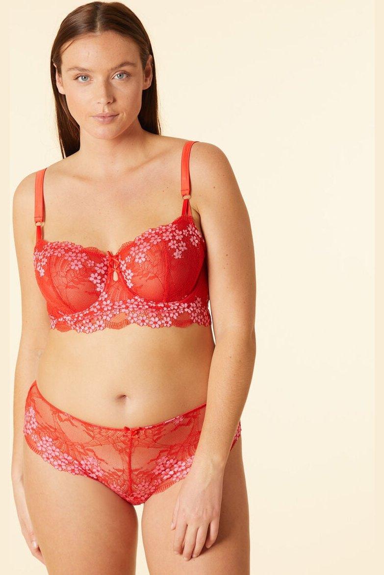 ETAM - חזיית תחרה ללא ריפוד SOMPTUEUSE BALCONNET אדומה - MASHBIR//365