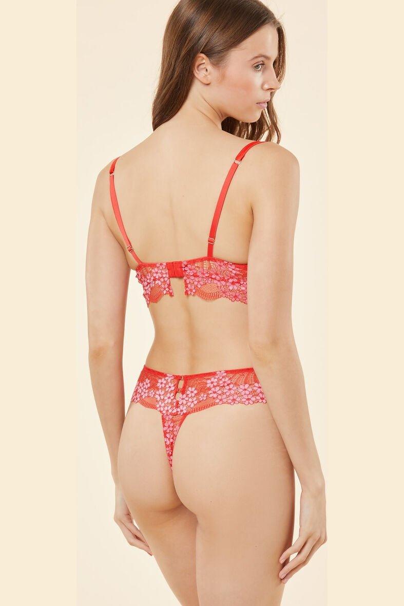 ETAM - חזיית תחרה ללא ריפוד SOMPTUEUSE BALCONNET אדומה - MASHBIR//365