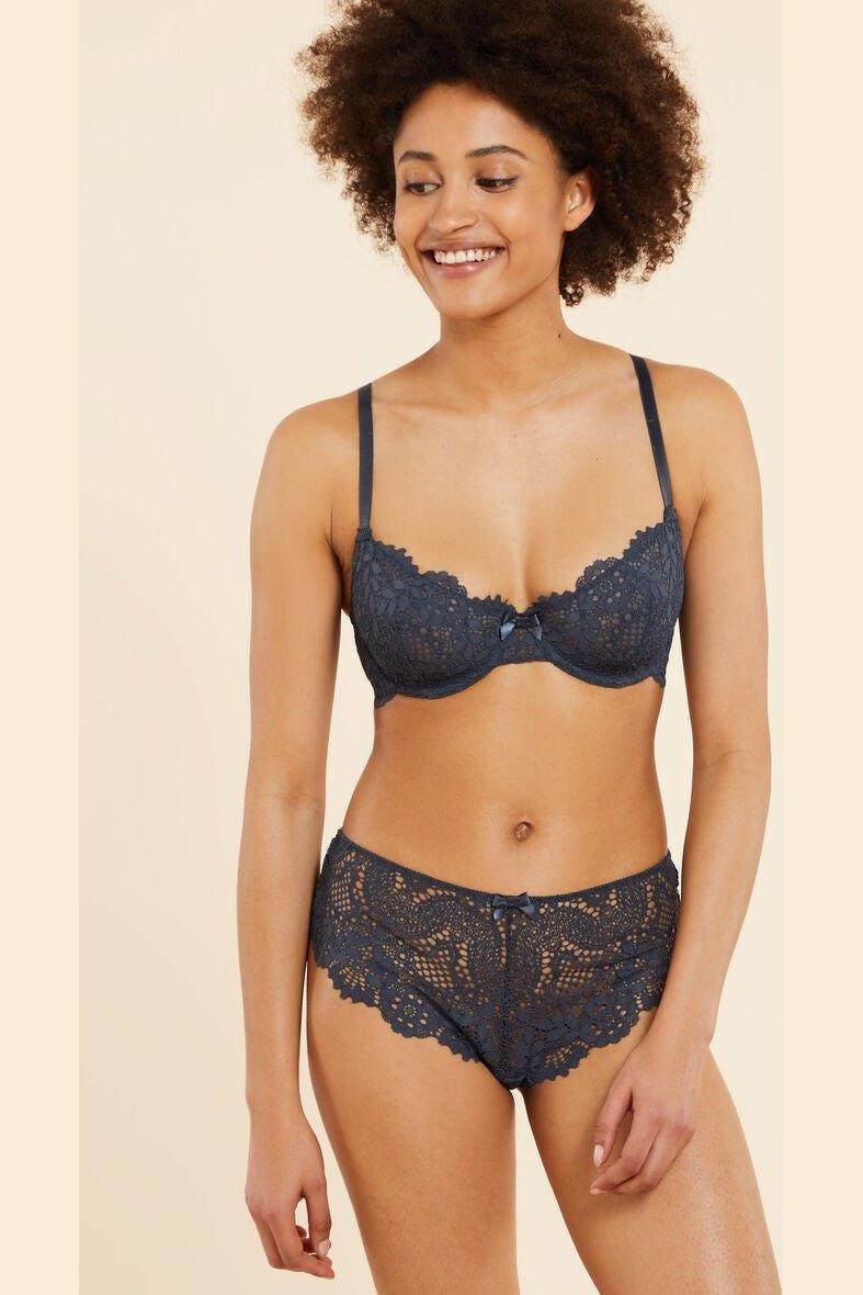 ETAM - חזיית תחרה ללא ריפוד SUCCESS אפור כהה - MASHBIR//365