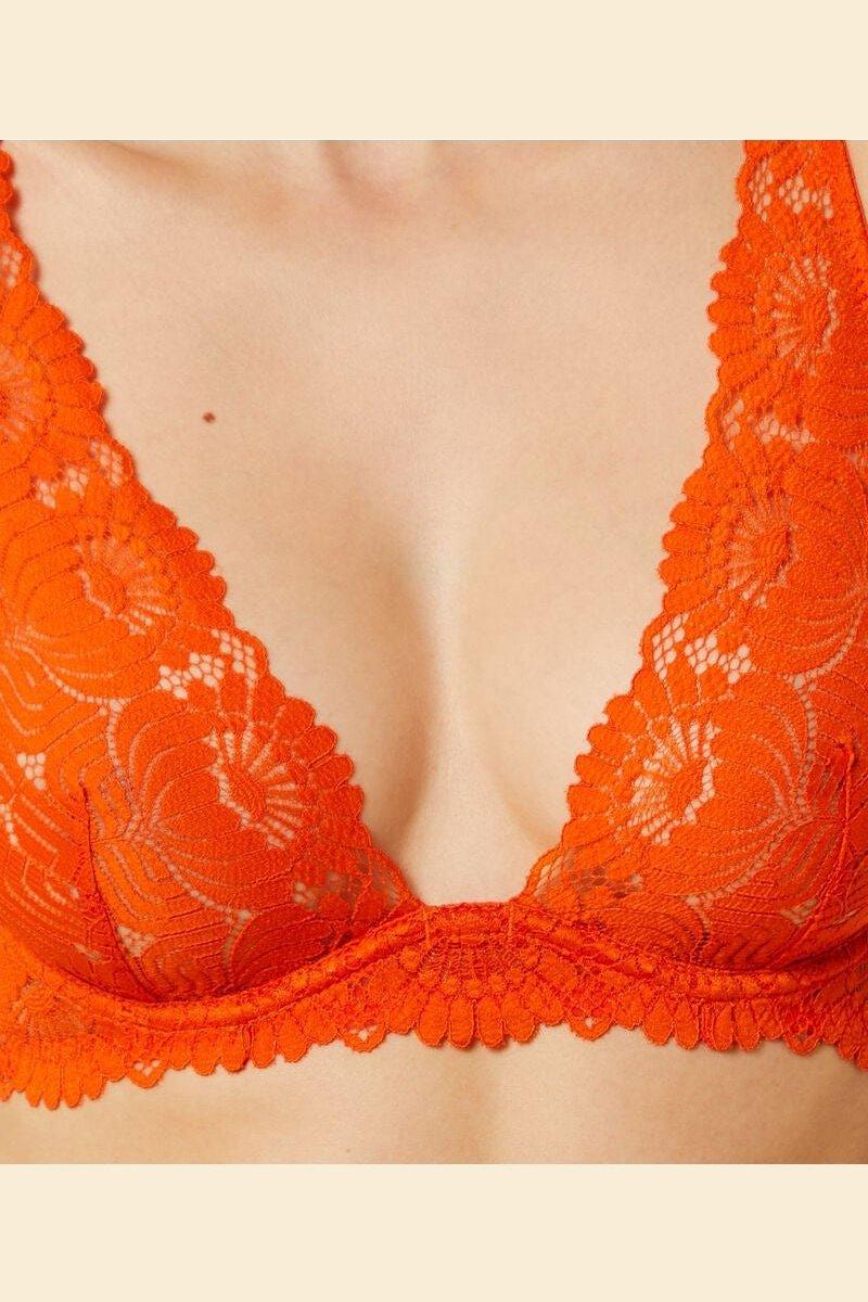 ETAM - חזיית תחרה ללא ריפוד SUNFLOWER כתום - MASHBIR//365