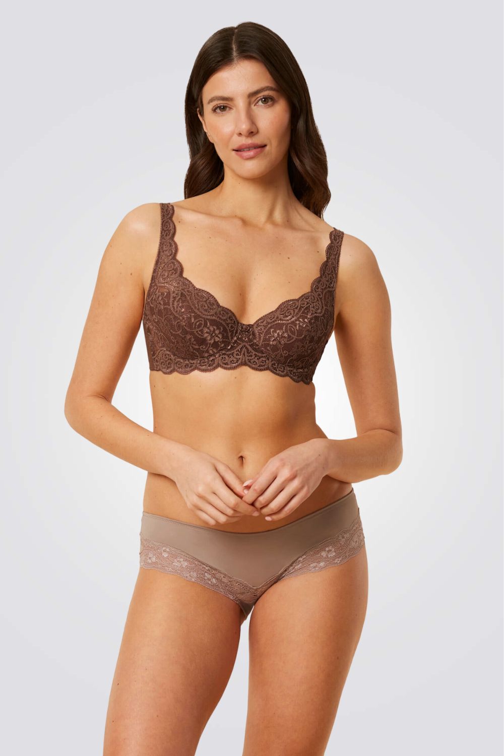 TRIUMPH - חזיית תחרה מרופדת Amourette 300 WHP X בצבע חום - MASHBIR//365