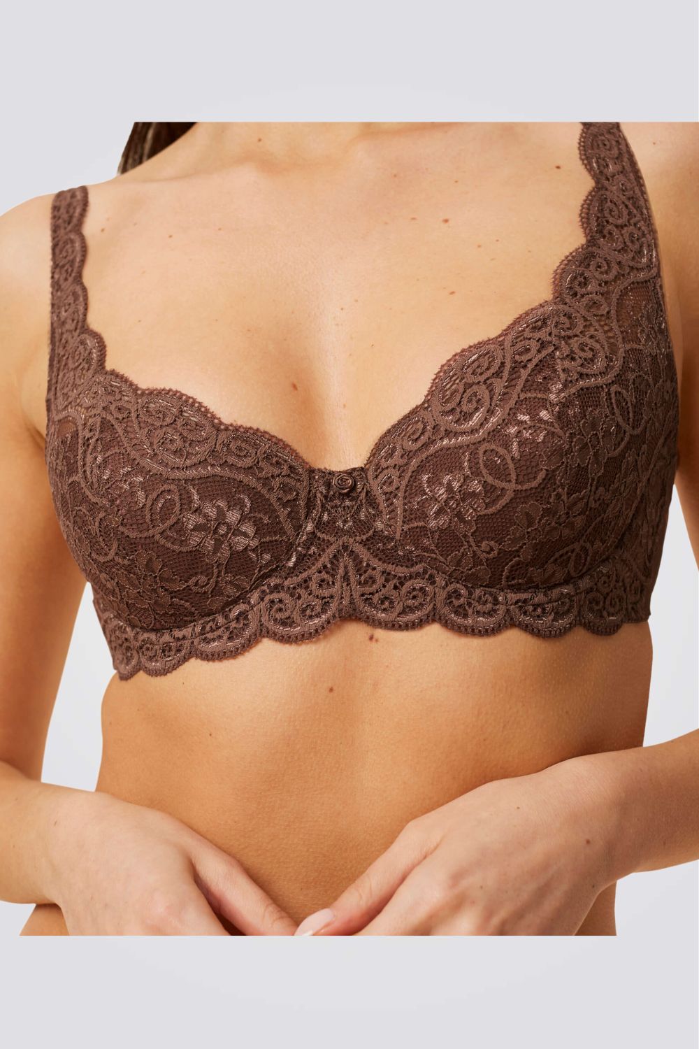 TRIUMPH - חזיית תחרה מרופדת Amourette 300 WHP X בצבע חום - MASHBIR//365