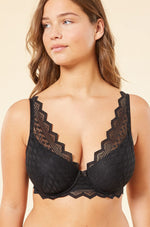 ETAM - חזיית תחרה משולשים בריפוד קל ARTISTE שחור - MASHBIR//365