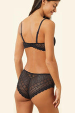 ETAM - חזיית תחרה משולשים בריפוד קל CHERIE CHERIE שחורה - MASHBIR//365