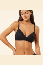 ETAM - חזיית תחרה משולשים בריפוד קל CHERIE CHERIE שחורה - MASHBIR//365