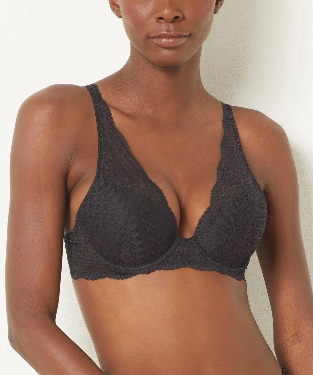 ETAM - חזיית תחרה משולשים בריפוד קל IDOLE בצבע שחור - MASHBIR//365