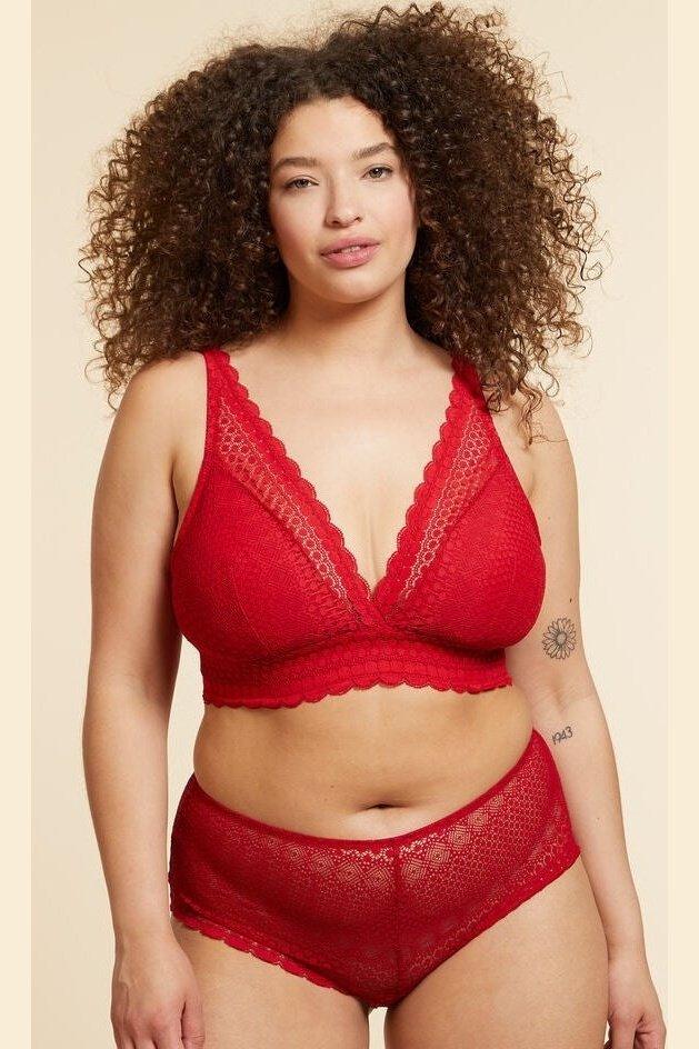 ETAM - חזיית תחרה משולשים CHERIE CHERIE אדומה - MASHBIR//365