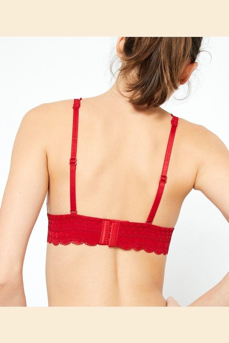 ETAM - חזיית תחרה משולשים CHERIE CHERIE אדומה - MASHBIR//365