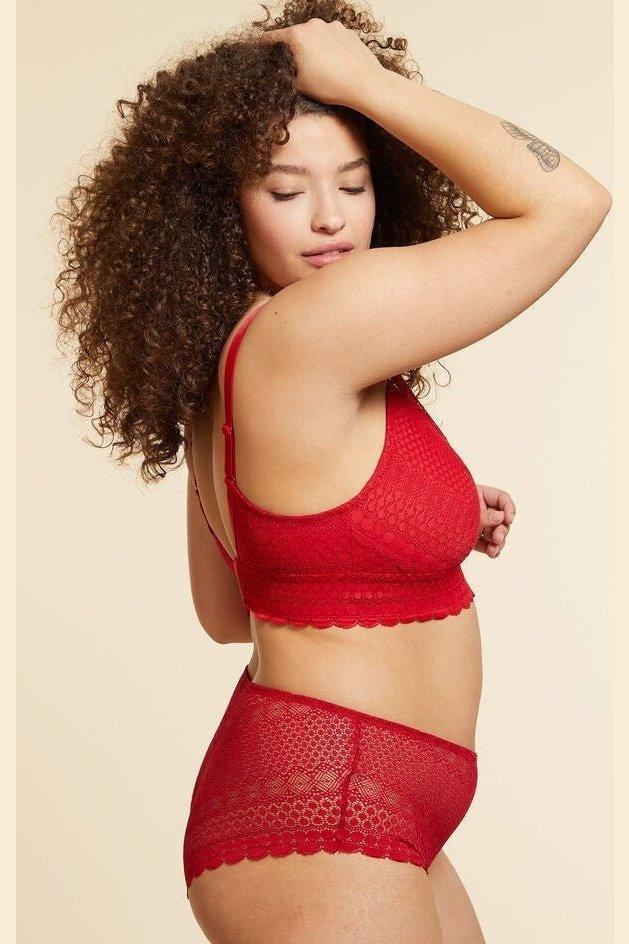 ETAM - חזיית תחרה משולשים CHERIE CHERIE אדומה - MASHBIR//365