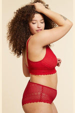 ETAM - חזיית תחרה משולשים CHERIE CHERIE אדומה - MASHBIR//365