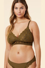 ETAM - חזיית תחרה משולשים SKY ירוק זית - MASHBIR//365