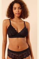 ETAM - חזיית תחרה משולשים SKY שחורה - MASHBIR//365