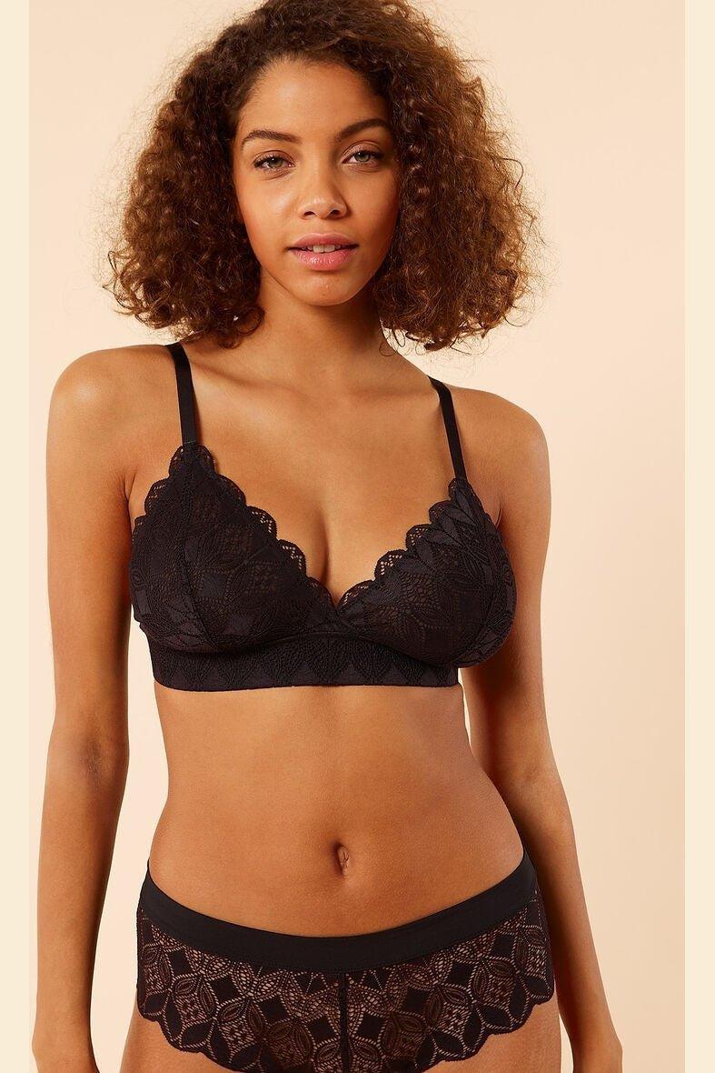 ETAM - חזיית תחרה משולשים SKY שחורה - MASHBIR//365