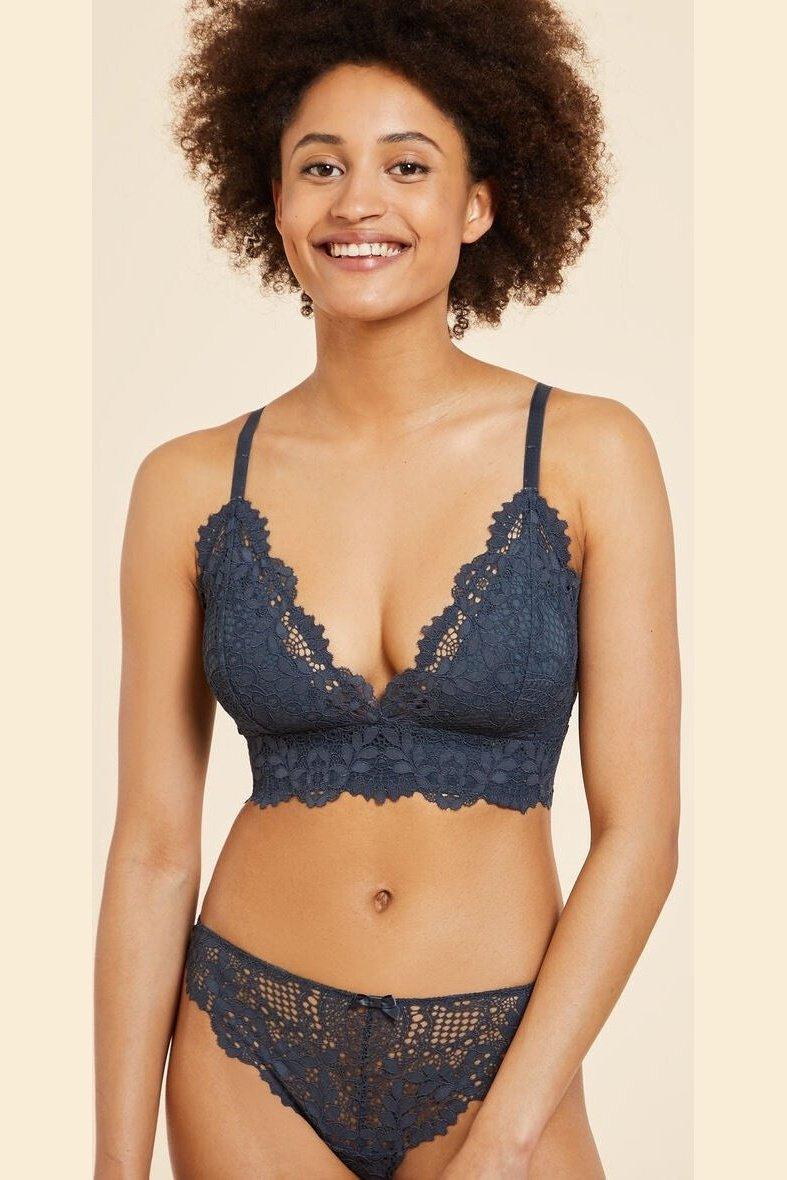 ETAM - חזיית תחרה משולשים SUCCESS אפור כהה - MASHBIR//365