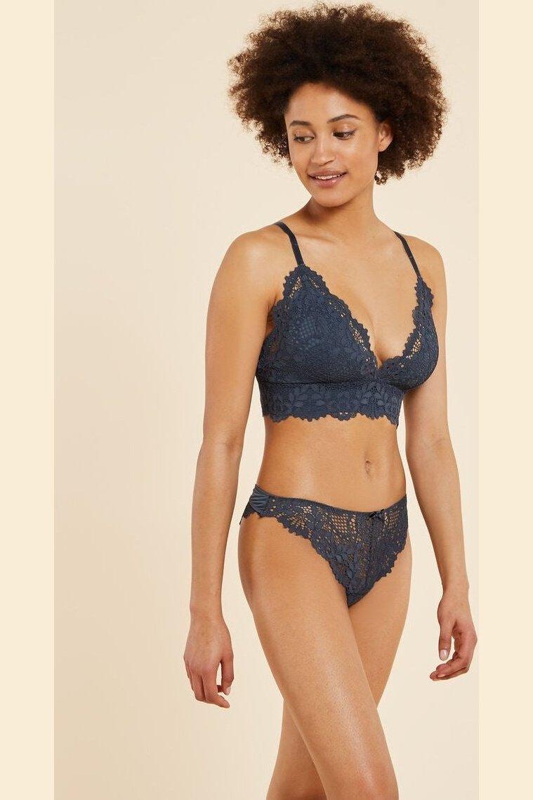 ETAM - חזיית תחרה משולשים SUCCESS אפור כהה - MASHBIR//365