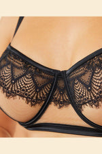 ETAM - חזיית טול בשילוב תחרה ללא ריפוד CAPTIVANTE שחורה - MASHBIR//365