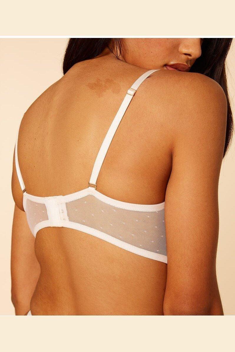 ETAM - חזיית טול משולב רקמה בריפוד קל ETERNELLE קרם - MASHBIR//365