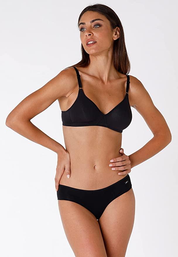 LOVABLE - חזיית כותנה ללא ברזל צבע שחור - MASHBIR//365