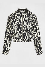 MORGAN - ז'קט ישר עם הדפס מנומר בצבע לבן ושחור - MASHBIR//365