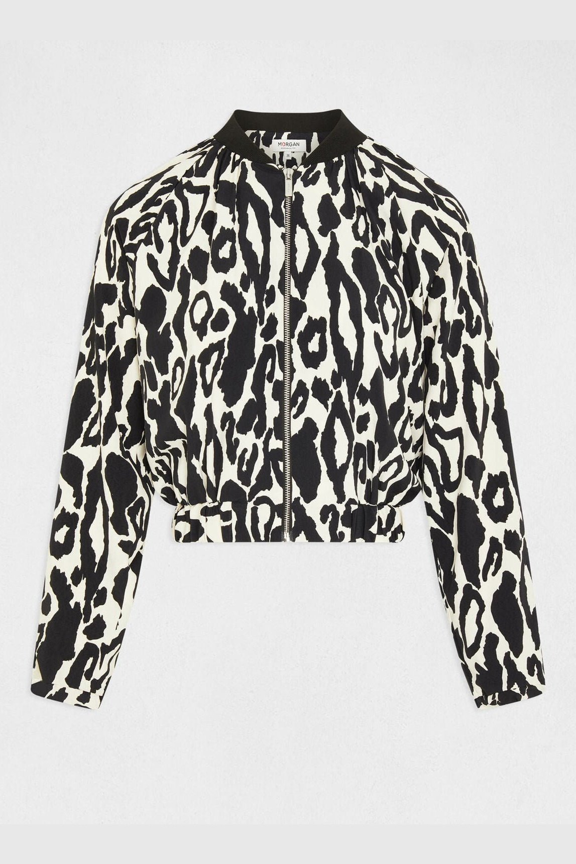 MORGAN - ז'קט ישר עם הדפס מנומר בצבע לבן ושחור - MASHBIR//365