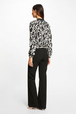 MORGAN - ז'קט ישר עם הדפס מנומר בצבע לבן ושחור - MASHBIR//365