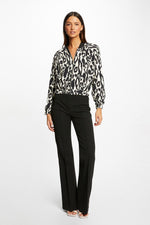 MORGAN - ז'קט ישר עם הדפס מנומר בצבע לבן ושחור - MASHBIR//365