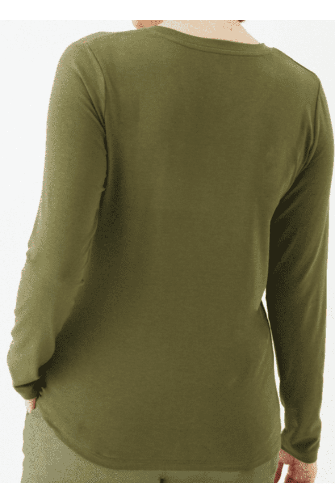 COOL 32 - זוג גופיות פלנל לנשים צווארון וי ירוק זית - MASHBIR//365