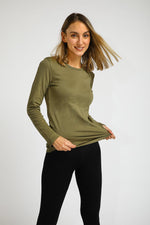 DELTA - זוג גופיות פלנל צווארון עגול זית - MASHBIR//365