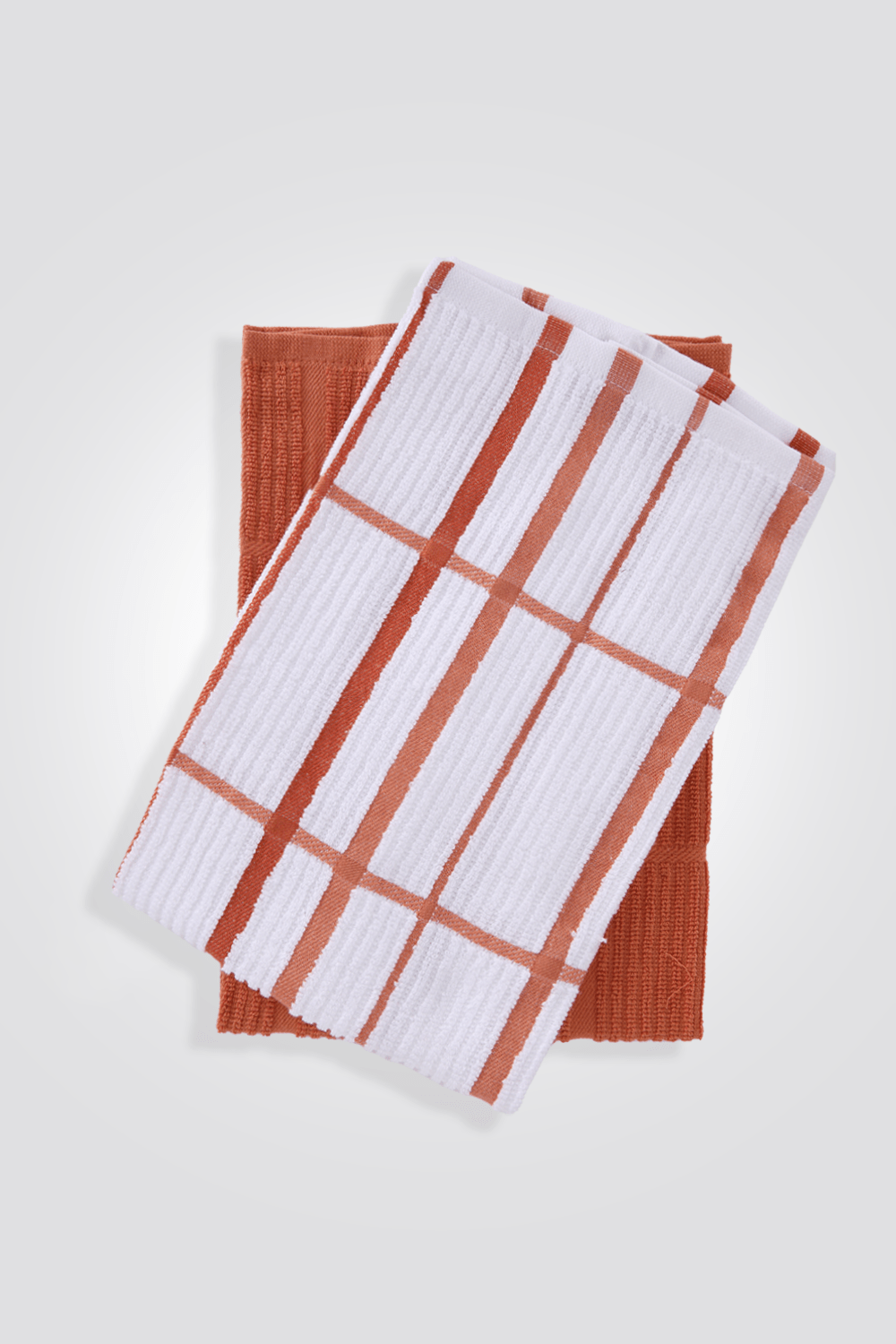 Private Collection - זוג מגבות מטבח בצבע כתום לבן - MASHBIR//365