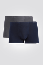 DELTA - זוג תחתוני בוקסר צמודים ללא תפר MODAL TOUCH נייבי-אפור - MASHBIR//365